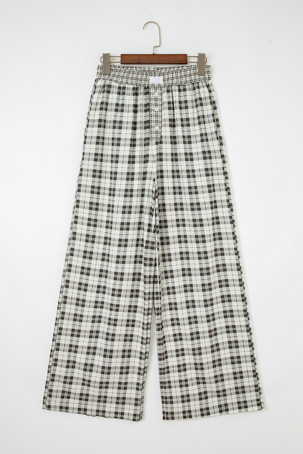 Plaid Patchwork Wide Leg Pants - Rooted & Reckless Co.