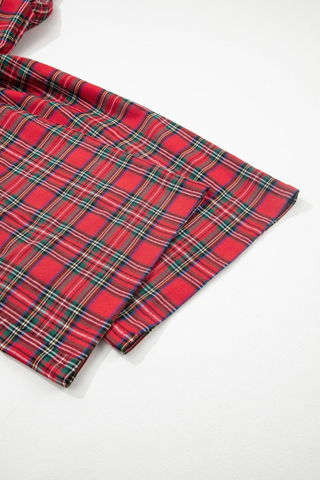 Plaid Pleated Elastic Waist Wide Leg Pants - Rooted & Reckless Co.