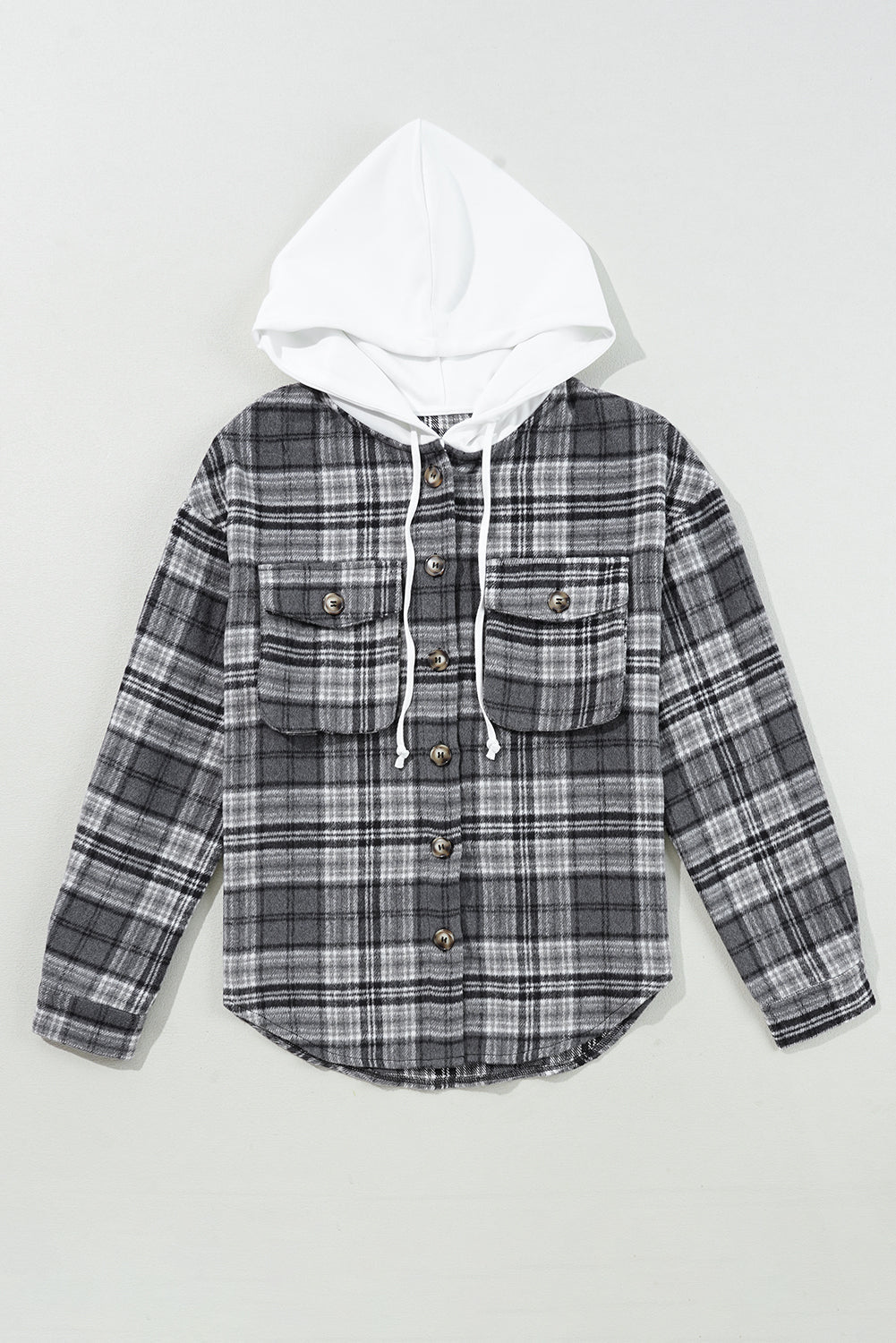 Plaid Pocketed Button-Up Hooded Shacket - Rooted & Reckless Co.