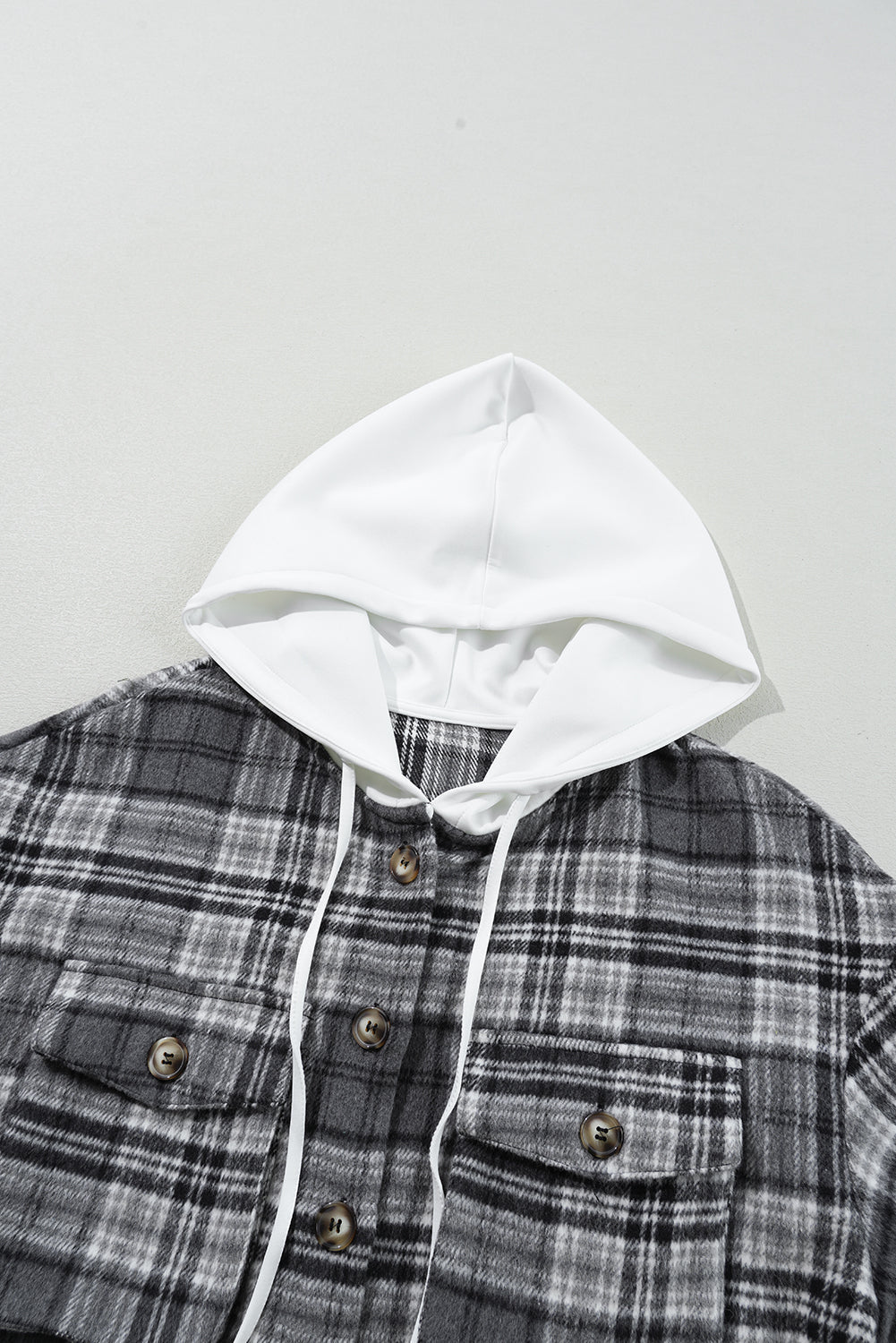 Plaid Pocketed Button-Up Hooded Shacket - Rooted & Reckless Co.