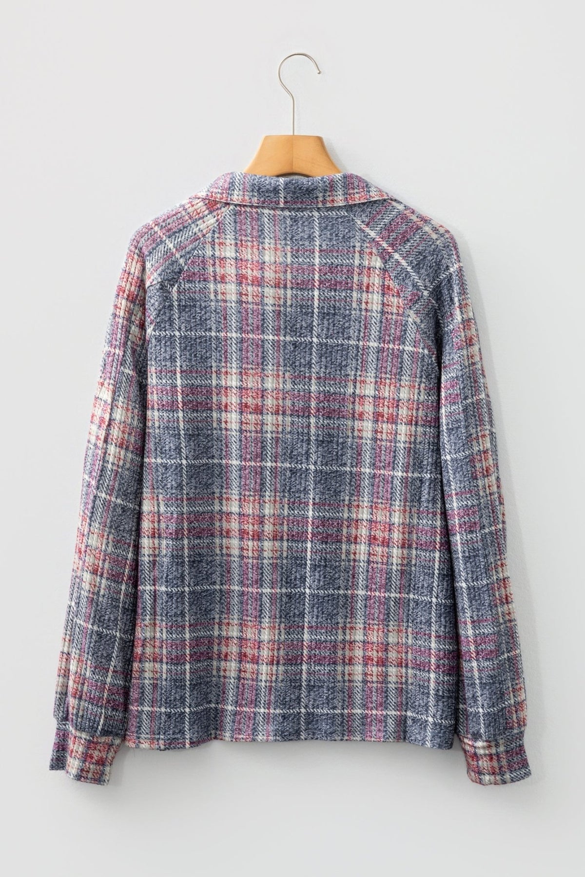 Plaid Textured Button-Up Chest Pocket Shirt - Rooted & Reckless Co.