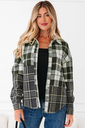 Plaid Textured Knit Button-Up Shacket - Rooted & Reckless Co.