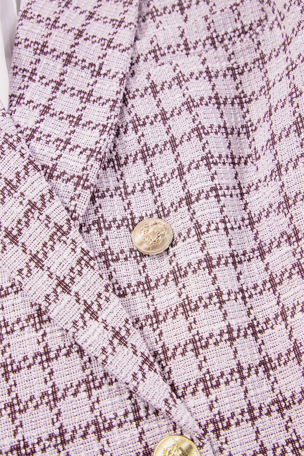 Plaid Tweed Long Sleeve Buttoned Blazer - Rooted & Reckless Co.