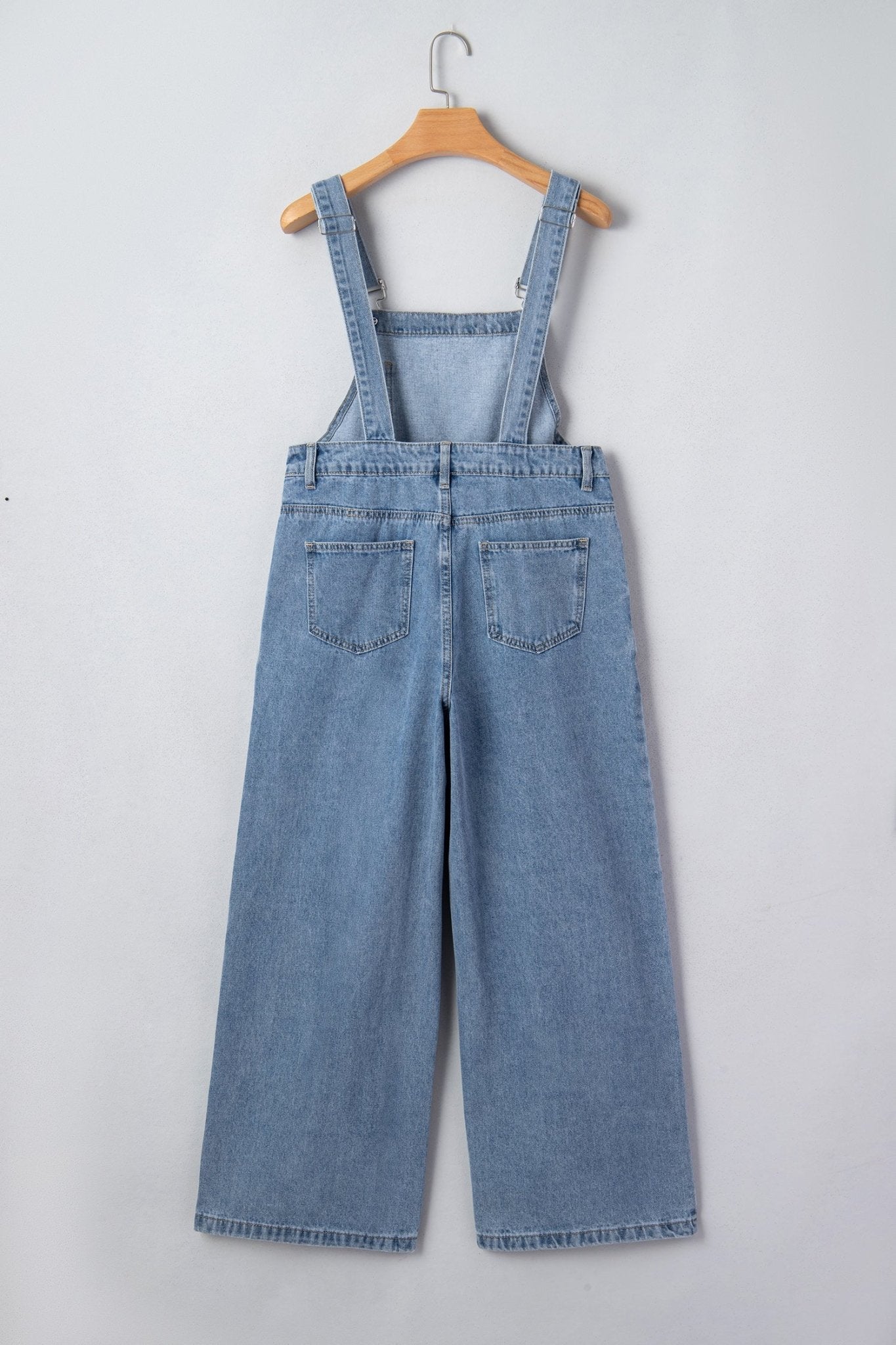 Pleated Wide Leg Pocketed Denim Jumpsuit - Rooted & Reckless Co.