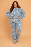 Plus Size Abstract Camo Top & Drawstring Pants Set - Rooted & Reckless Co.