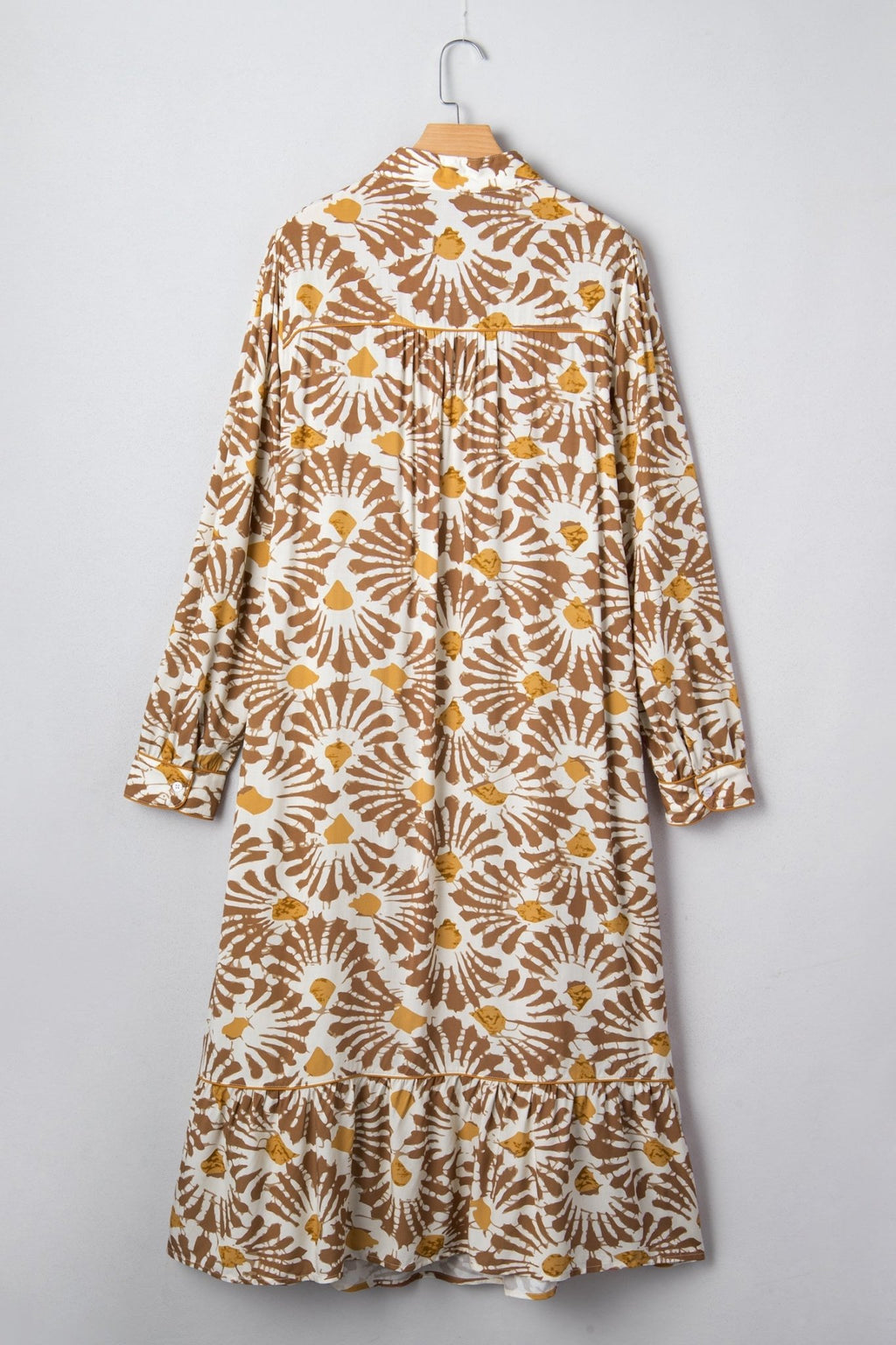 Plus Size Abstract Plant Long Sleeve Maxi Dress - Rooted & Reckless Co.