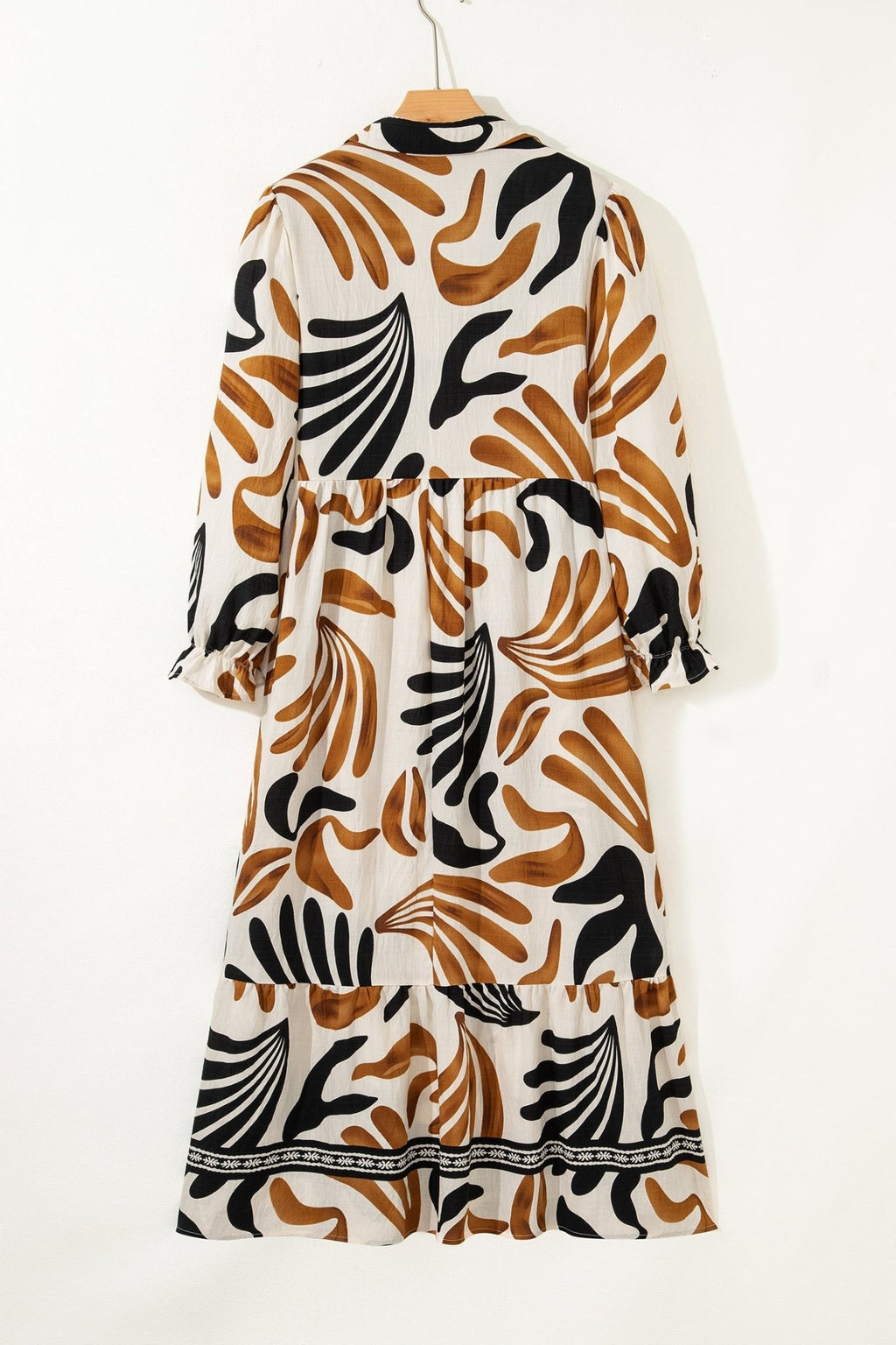 Plus Size Boho Abstract Long Sleeve Maxi Dress - Rooted & Reckless Co.