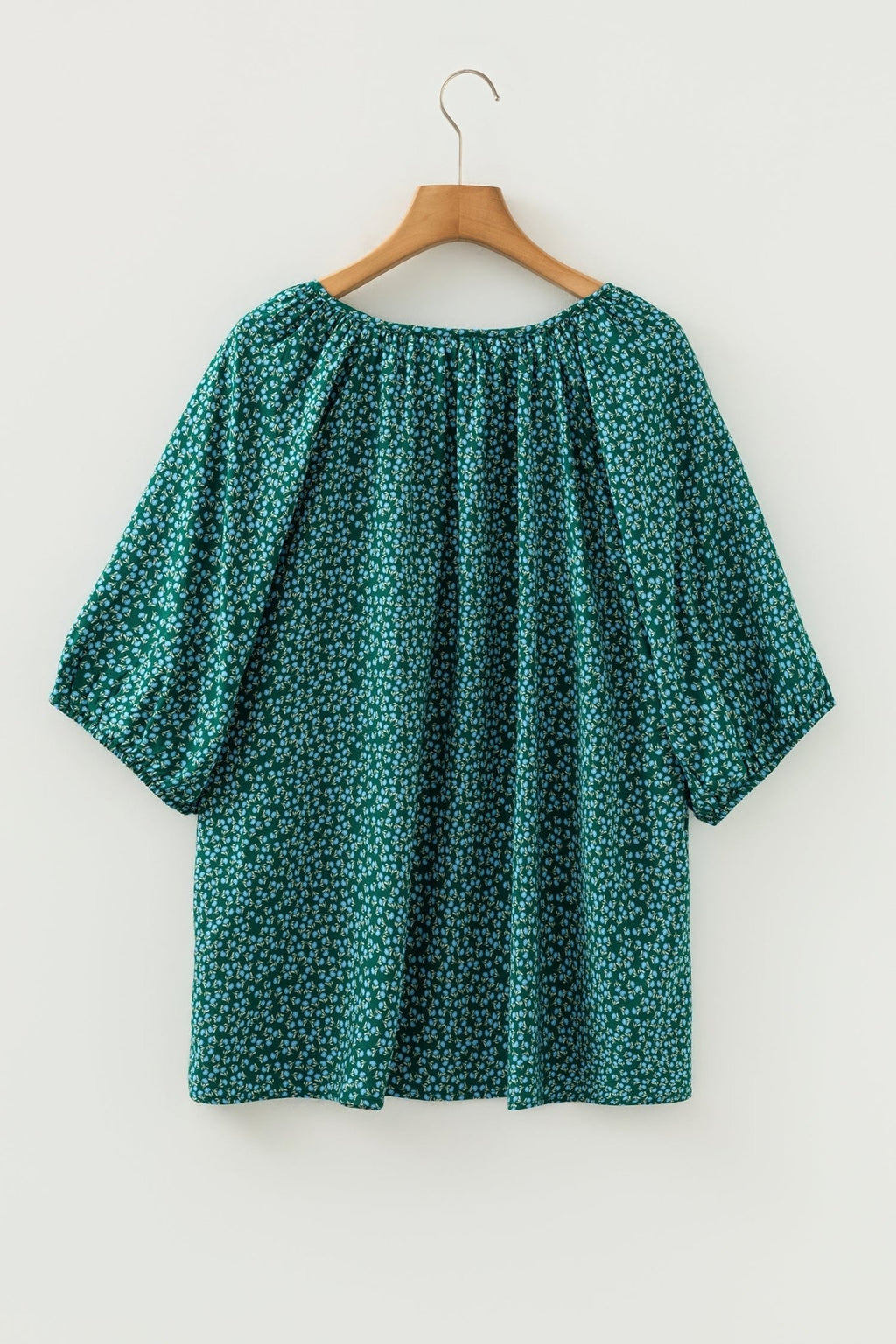 Plus Size Boho Floral Boho Notch V-Neck Top - Rooted & Reckless Co.