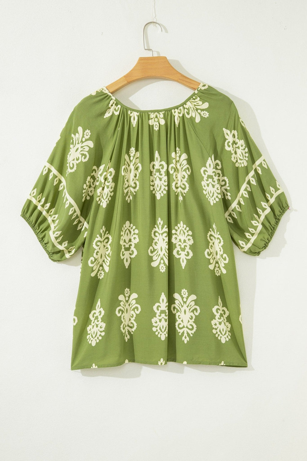 Plus Size Boho Floral Boho Notch V-Neck Top - Rooted & Reckless Co.