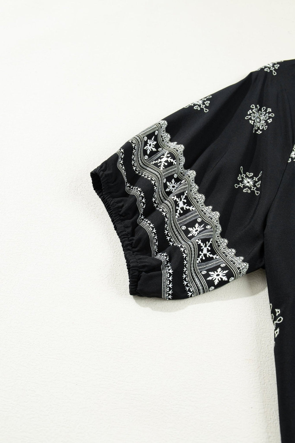 Plus Size Boho Floral Boho Notch V-Neck Top - Rooted & Reckless Co.