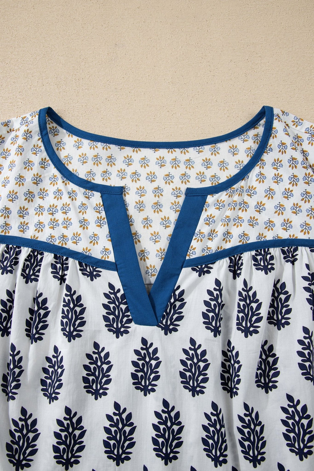 Plus Size Boho Floral Patchwork Puff Sleeve Blouse - Rooted & Reckless Co.