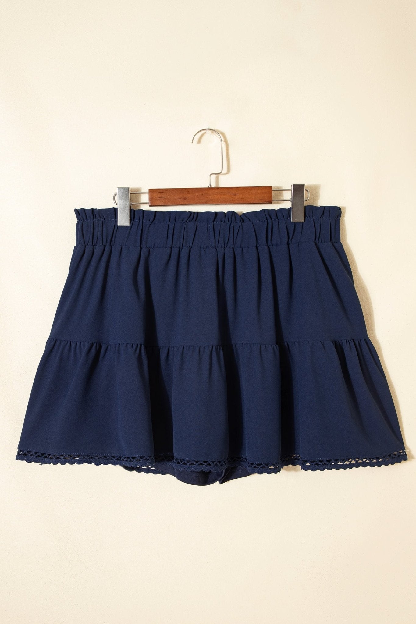 Plus Size Boho Frilled Elastic Waist Shorts - Rooted & Reckless Co.