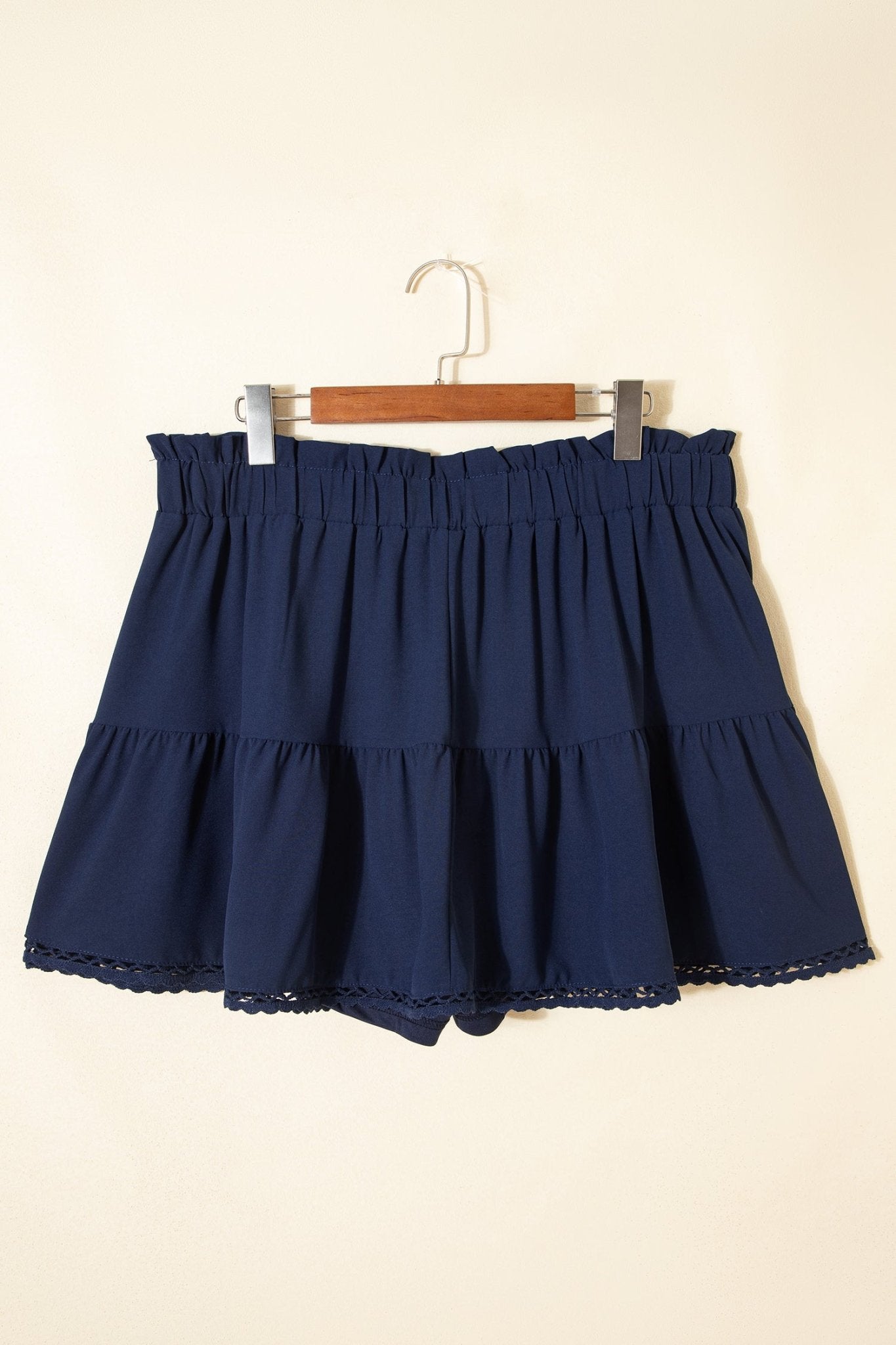 Plus Size Boho Frilled Elastic Waist Shorts - Rooted & Reckless Co.