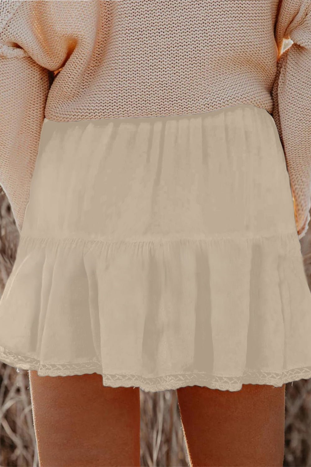 Plus Size Boho Frilled Elastic Waist Shorts - Rooted & Reckless Co.