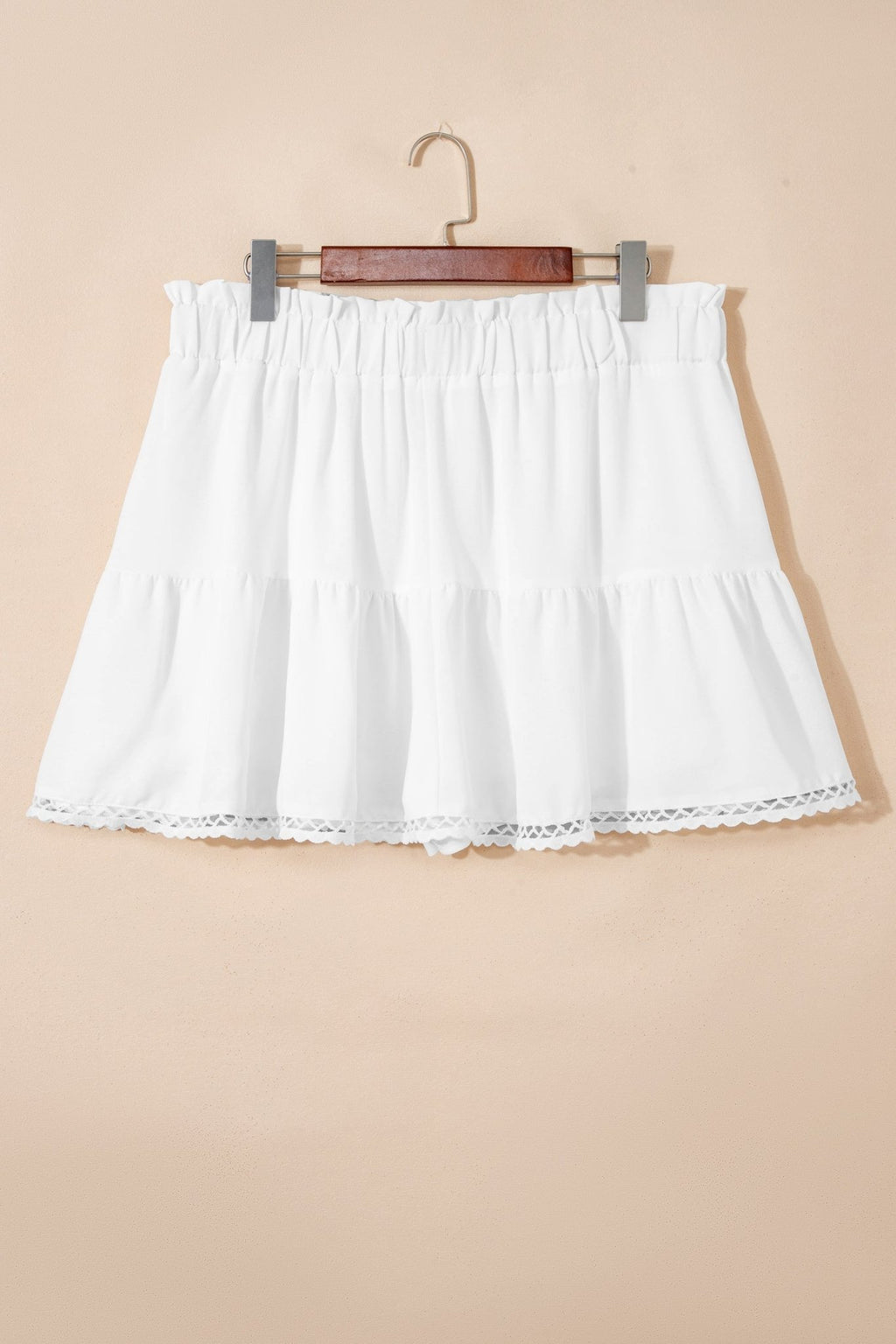 Plus Size Boho Frilled Elastic Waist Shorts - Rooted & Reckless Co.