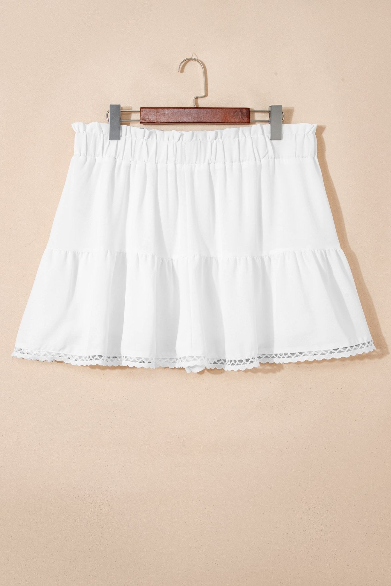 Plus Size Boho Frilled Elastic Waist Shorts - Rooted & Reckless Co.