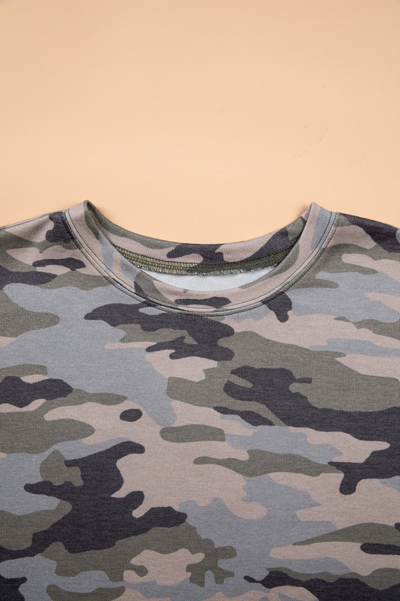 Plus Size Camo Crew Neck Long Sleeve Sweatshirt - Rooted & Reckless Co.