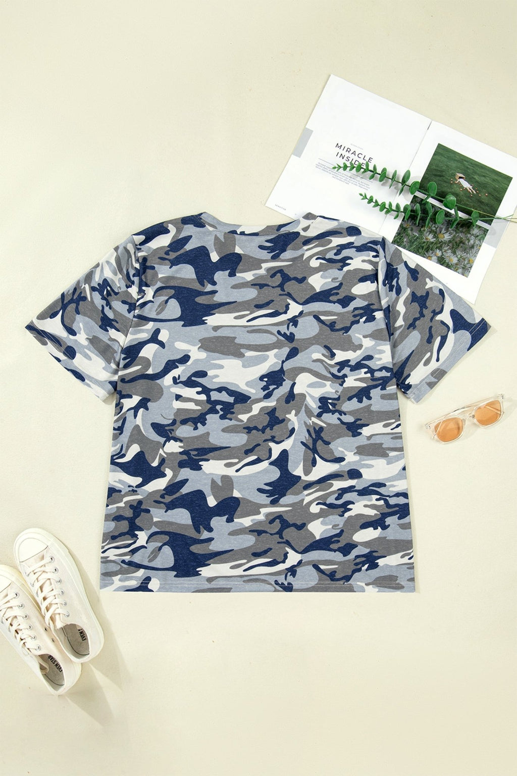 Plus Size Camo Crew Neck Short Sleeve Tee - Rooted & Reckless Co.