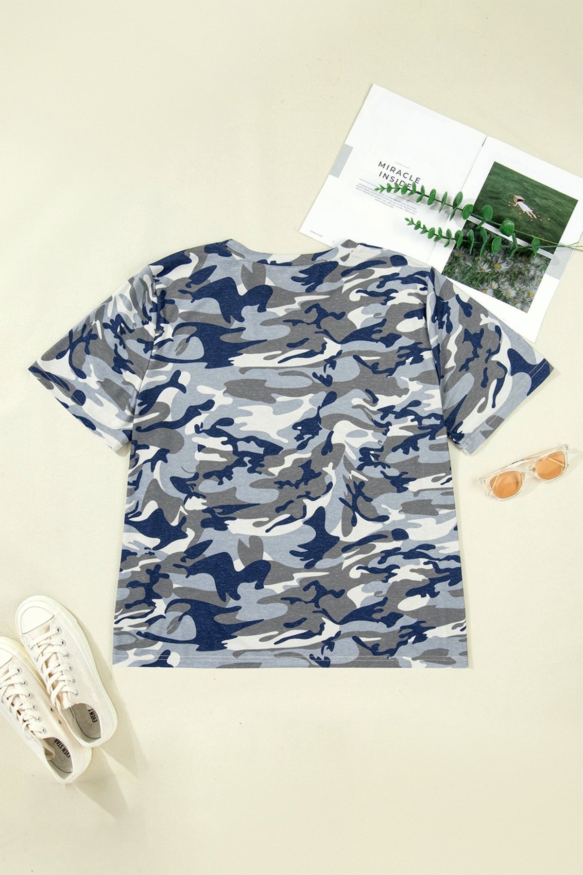 Plus Size Camo Crew Neck Short Sleeve Tee - Rooted & Reckless Co.