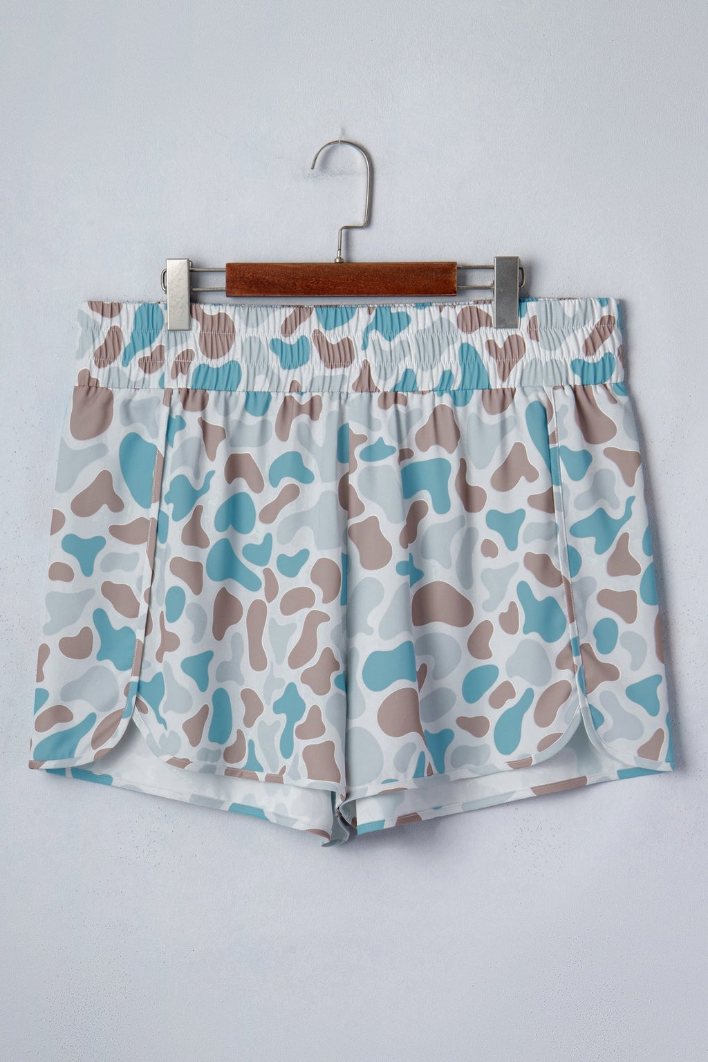 Plus Size Camo Elastic Waist Athleisure Shorts - Rooted & Reckless Co.