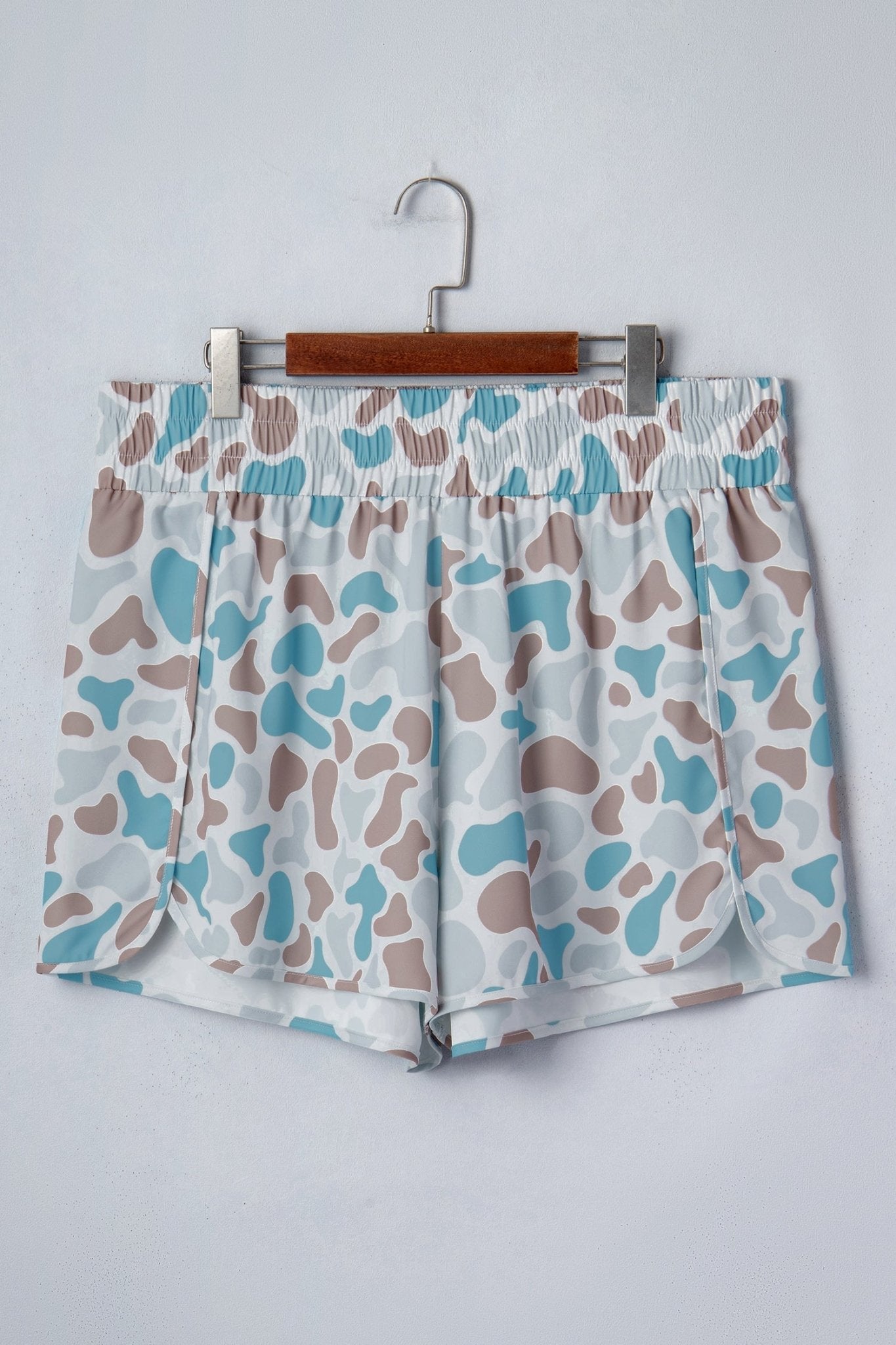 Plus Size Camo Elastic Waist Athleisure Shorts - Rooted & Reckless Co.