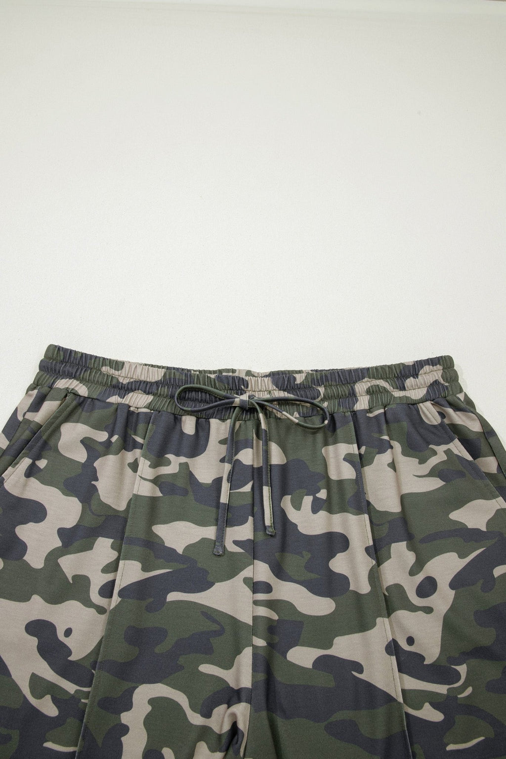 Plus Size Camo Elastic Waist Pocketed Shorts - Rooted & Reckless Co.