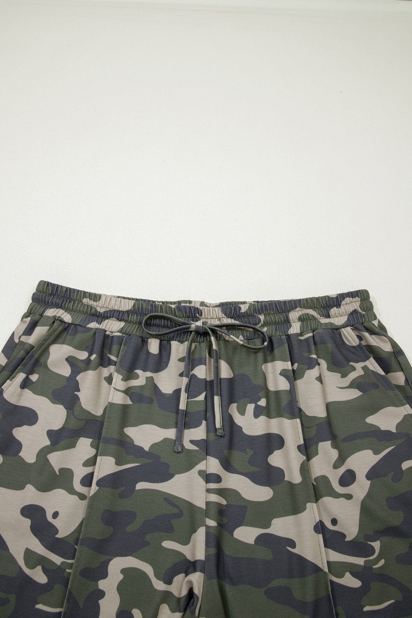 Plus Size Camo Elastic Waist Pocketed Shorts - Rooted & Reckless Co.