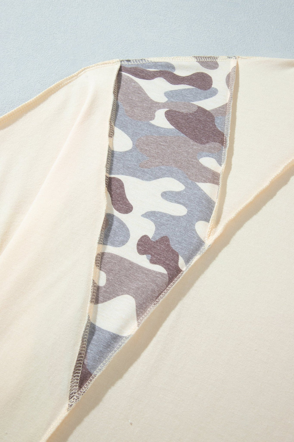 Plus Size Camo Panel Corded Knit Sleeve Blouse - Rooted & Reckless Co.