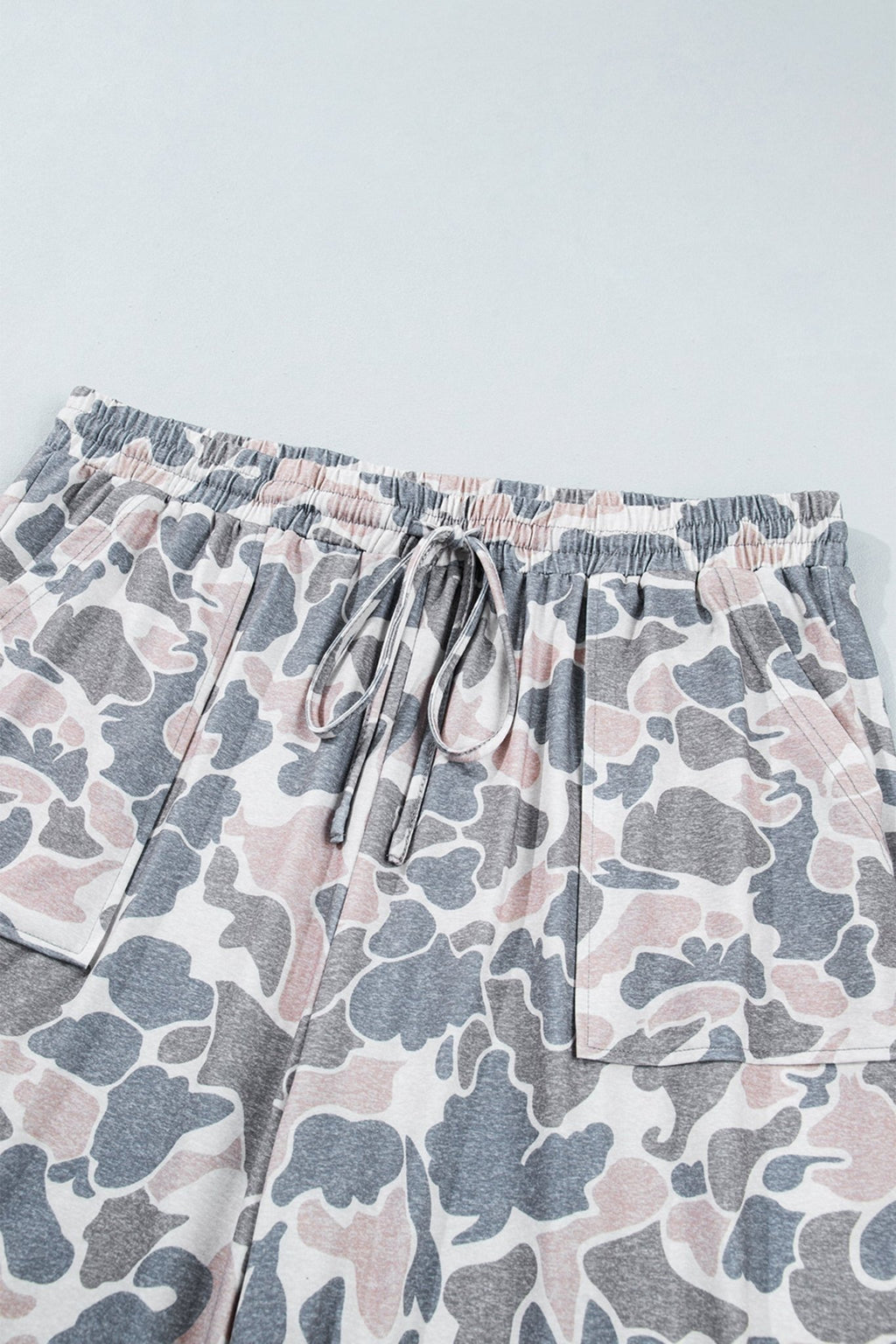 Plus Size Camo Patch Pocket Drawstring Cropped Pants - Rooted & Reckless Co.