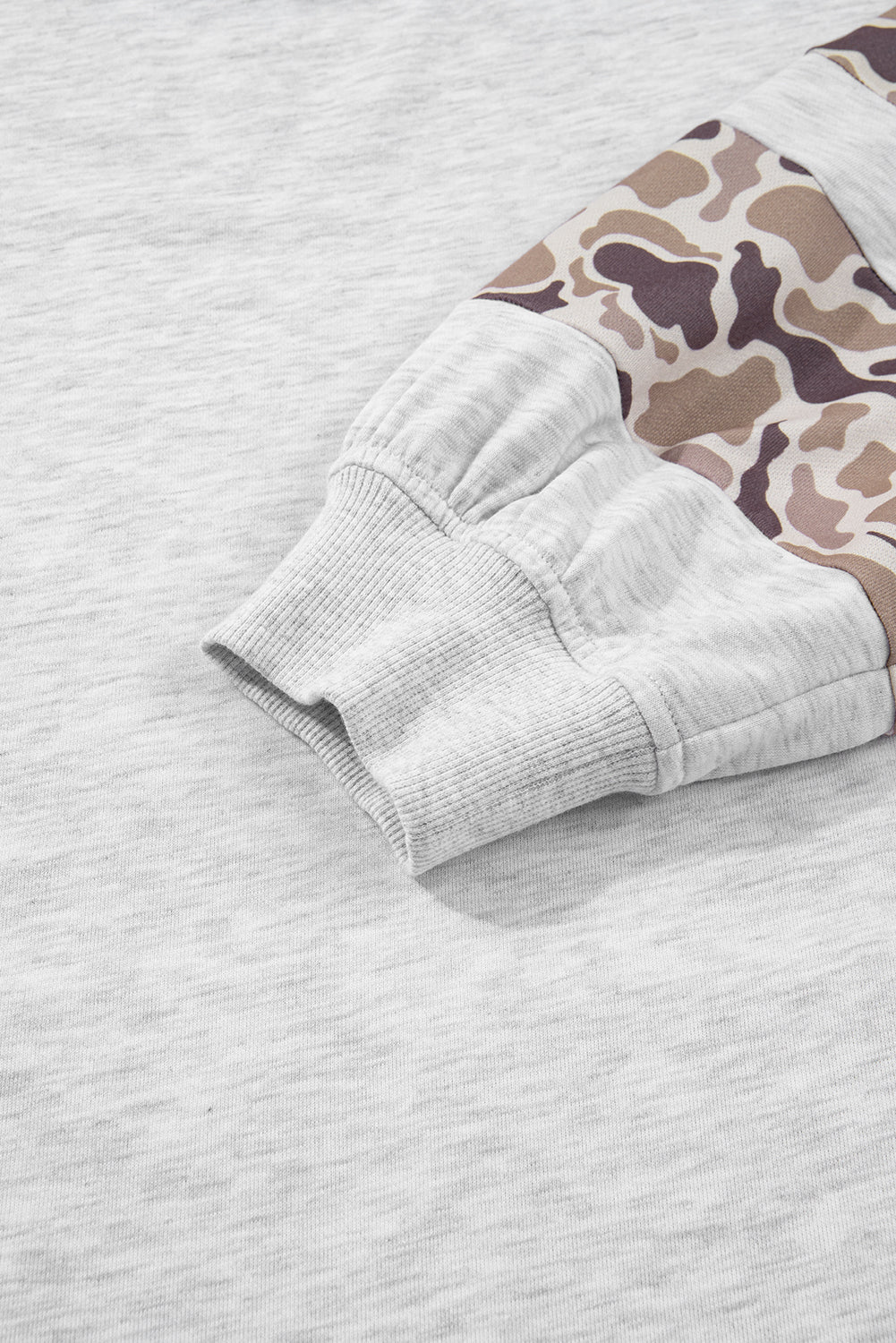 Plus Size Camo Patchwork Asymmetric Sleeve Hoodie - Rooted & Reckless Co.