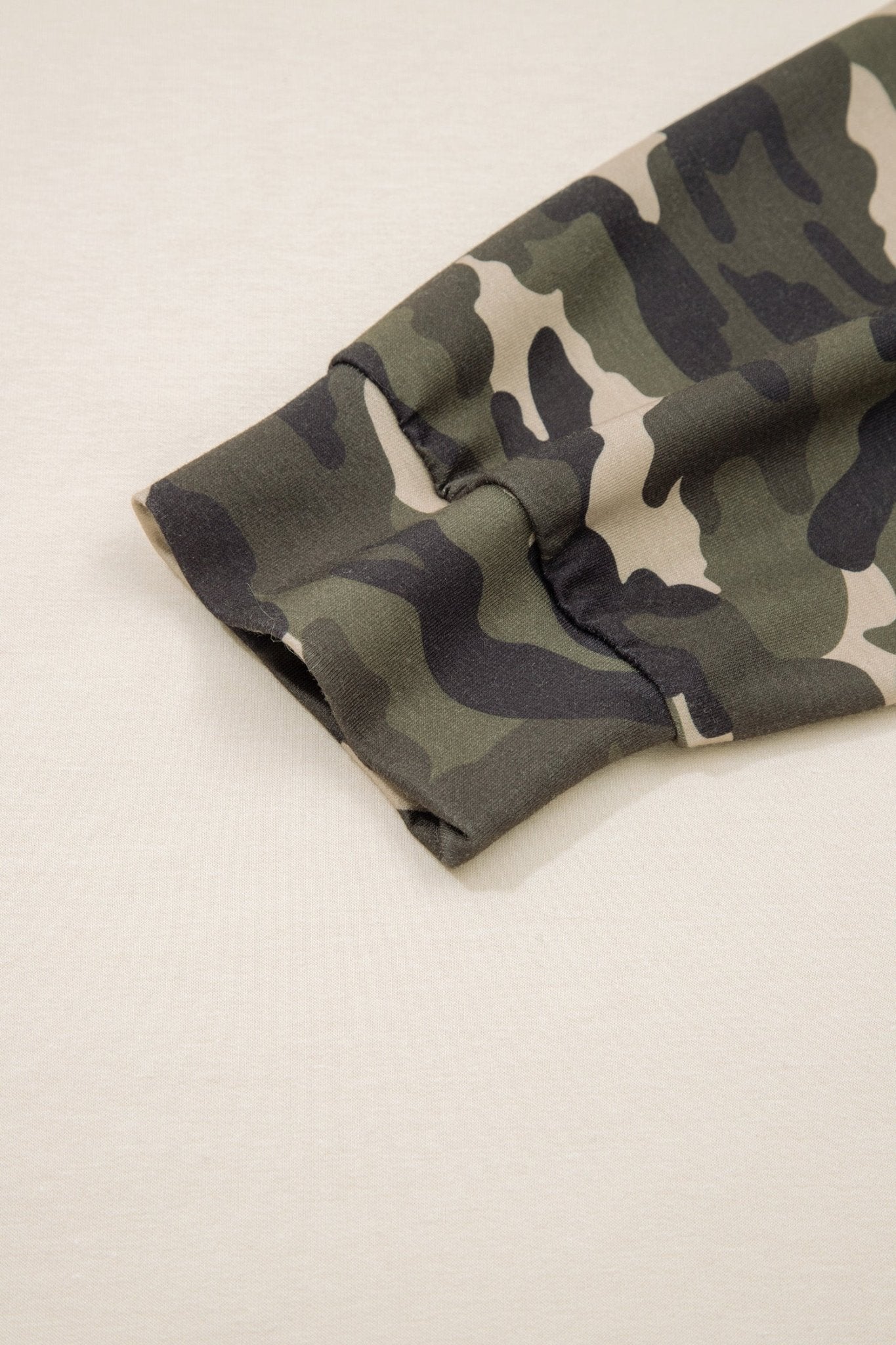 Plus Size Camo Patchwork Raw Hem Sweatshirt - Rooted & Reckless Co.