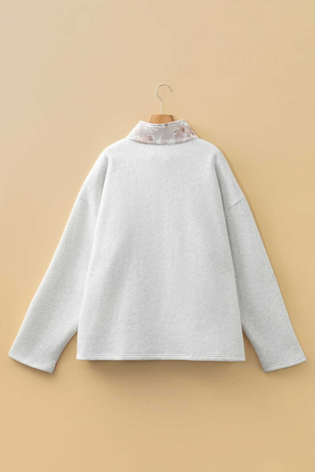 Plus Size Camo Patchwork Zipped Collar Pullover Sweatshirt - Rooted & Reckless Co.