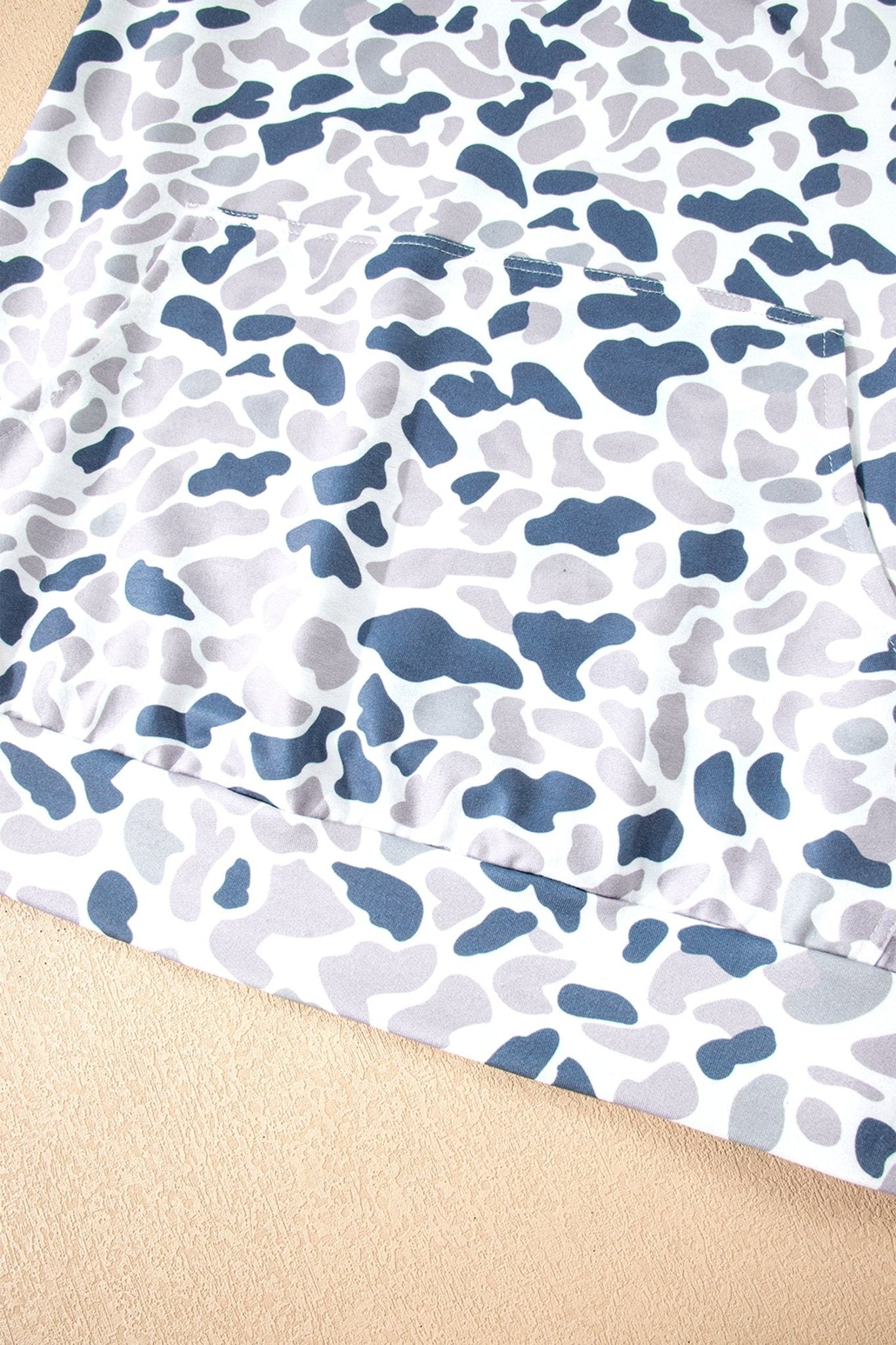 Plus Size Camo Quarter Zip Kangaroo Pocket Sweatshirt - Rooted & Reckless Co.