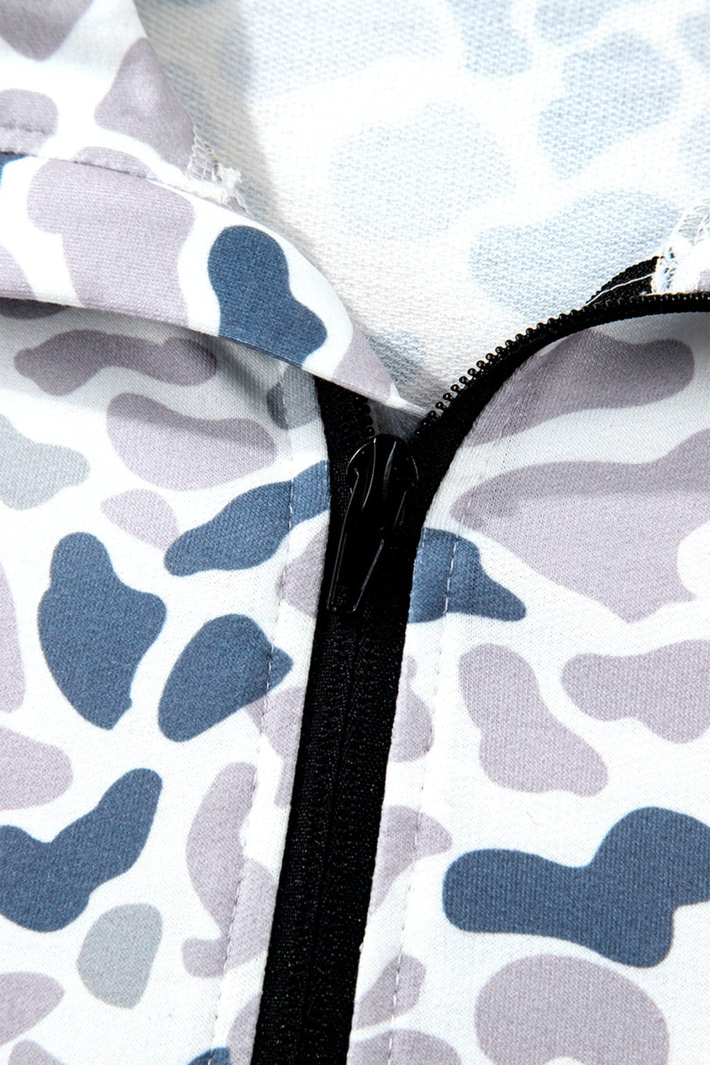 Plus Size Camo Quarter Zip Kangaroo Pocket Sweatshirt - Rooted & Reckless Co.
