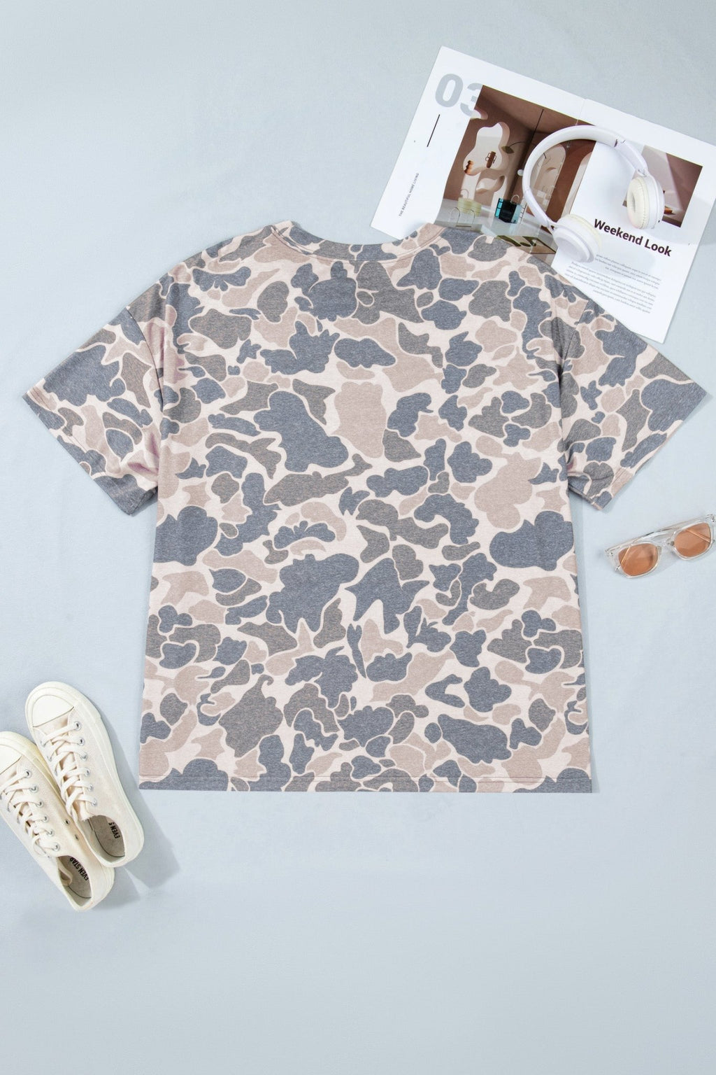 Plus Size Camo Short Sleeve T-Shirt - Rooted & Reckless Co.