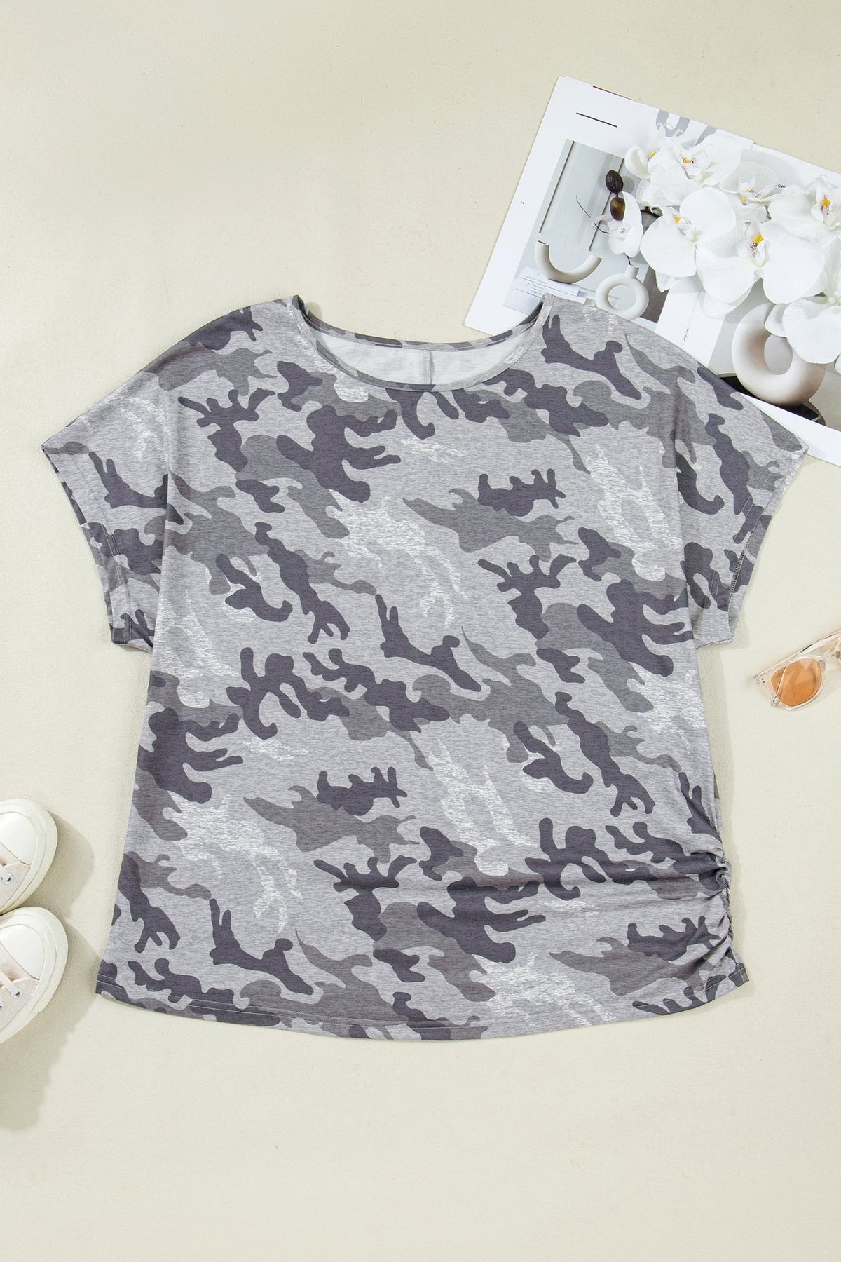 Plus Size Camo Short Sleeve T-Shirt - Rooted & Reckless Co.