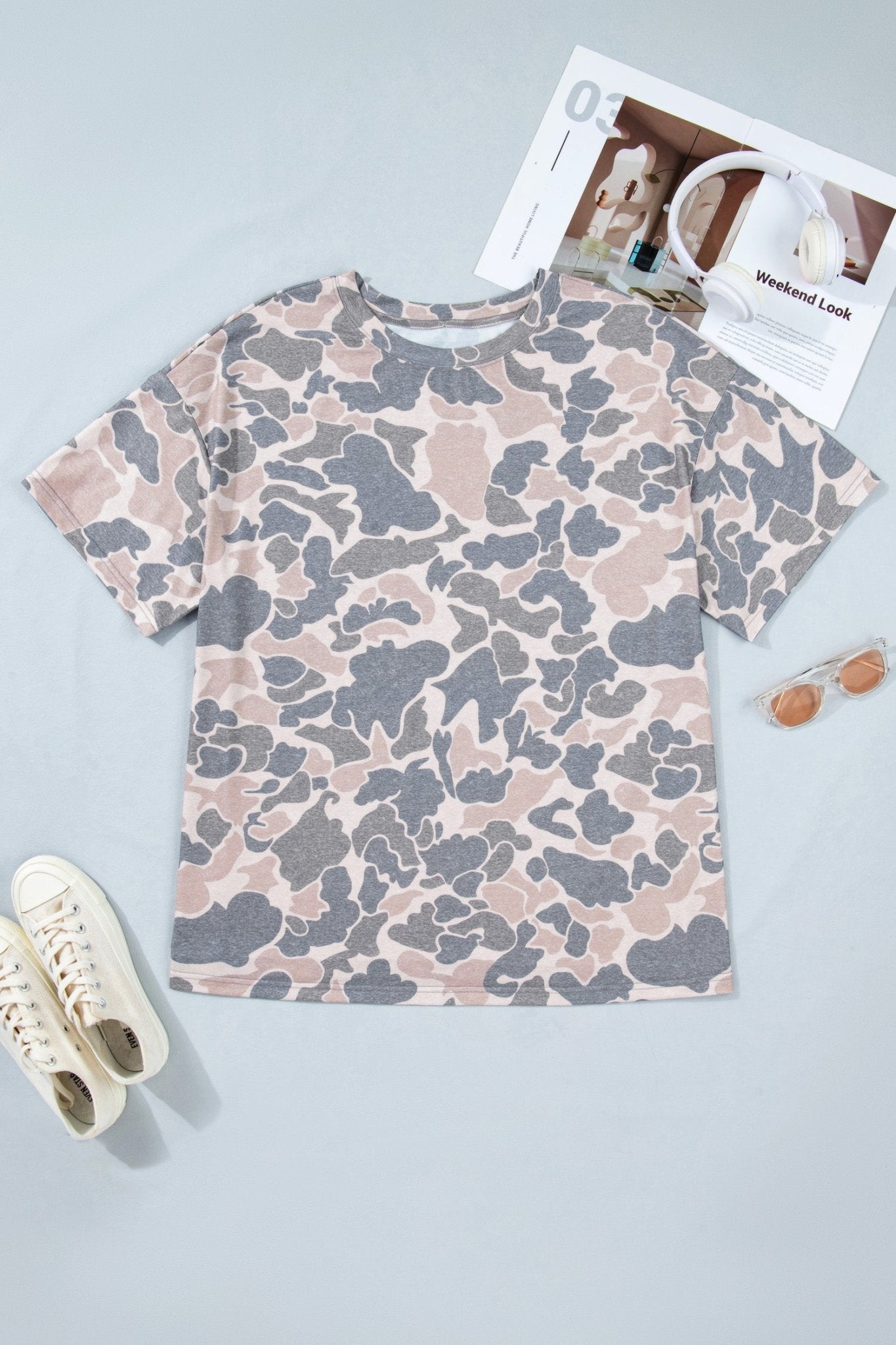 Plus Size Camo Short Sleeve T-Shirt - Rooted & Reckless Co.