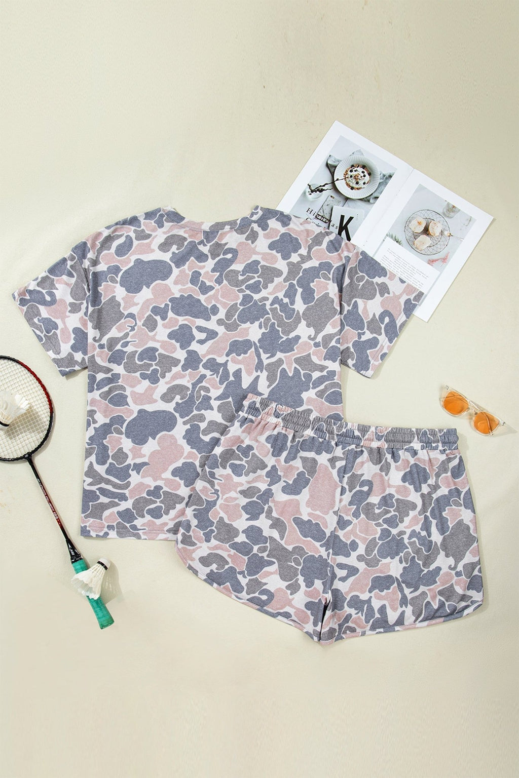 Plus Size Camo Tee & Drawning Shorts Set - Rooted & Reckless Co.