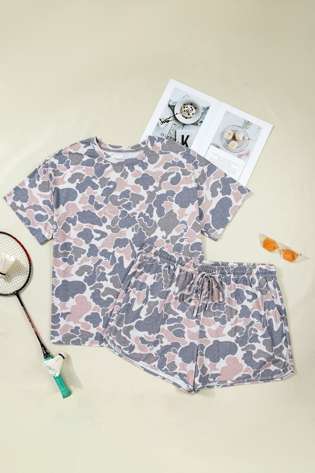 Plus Size Camo Tee & Drawning Shorts Set - Rooted & Reckless Co.