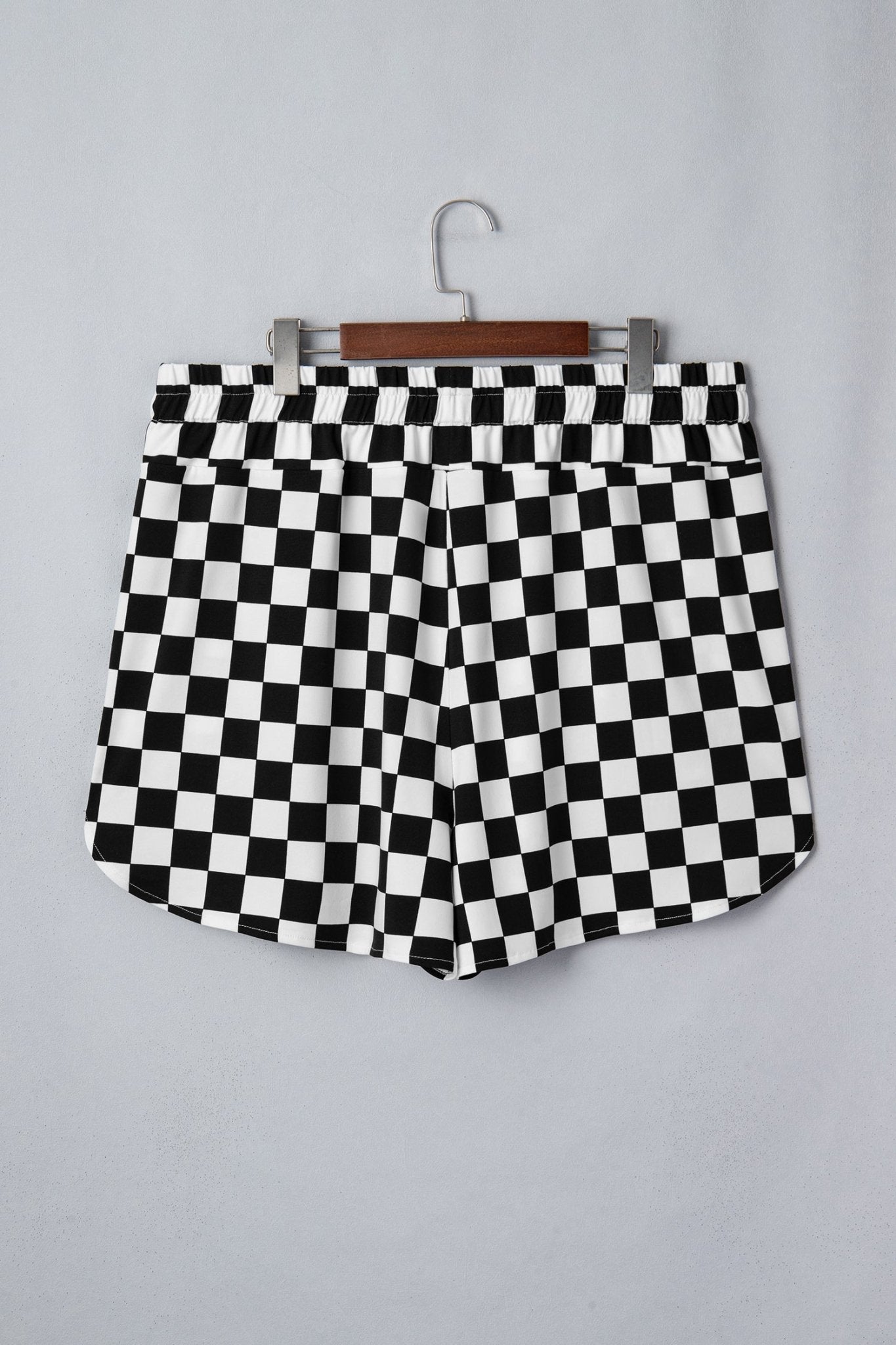 Plus Size Checker Athleisure Shorts - Rooted & Reckless Co.