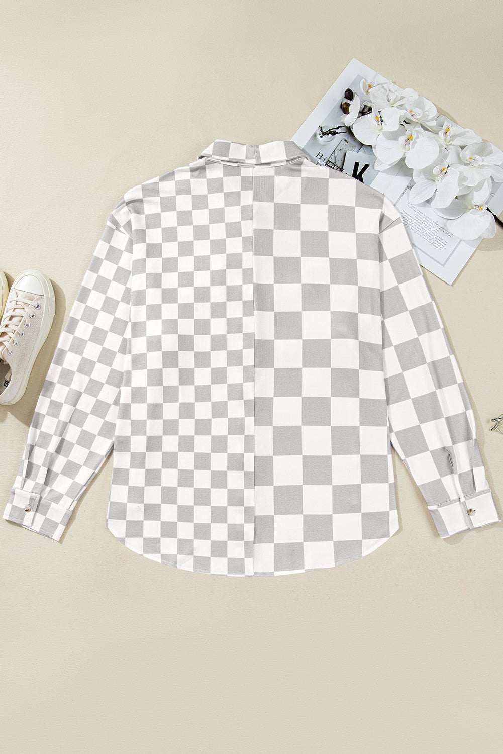 Plus Size Checker Button-Up Western Jacket - Rooted & Reckless Co.