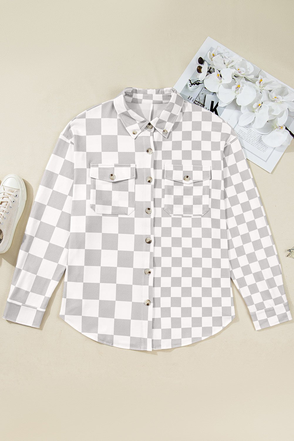 Plus Size Checker Button-Up Western Jacket - Rooted & Reckless Co.