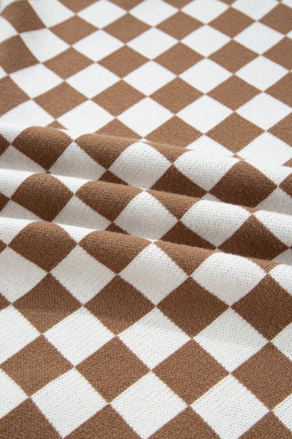 Plus Size Checker Contrast Edge Crewneck Sweater - Rooted & Reckless Co.