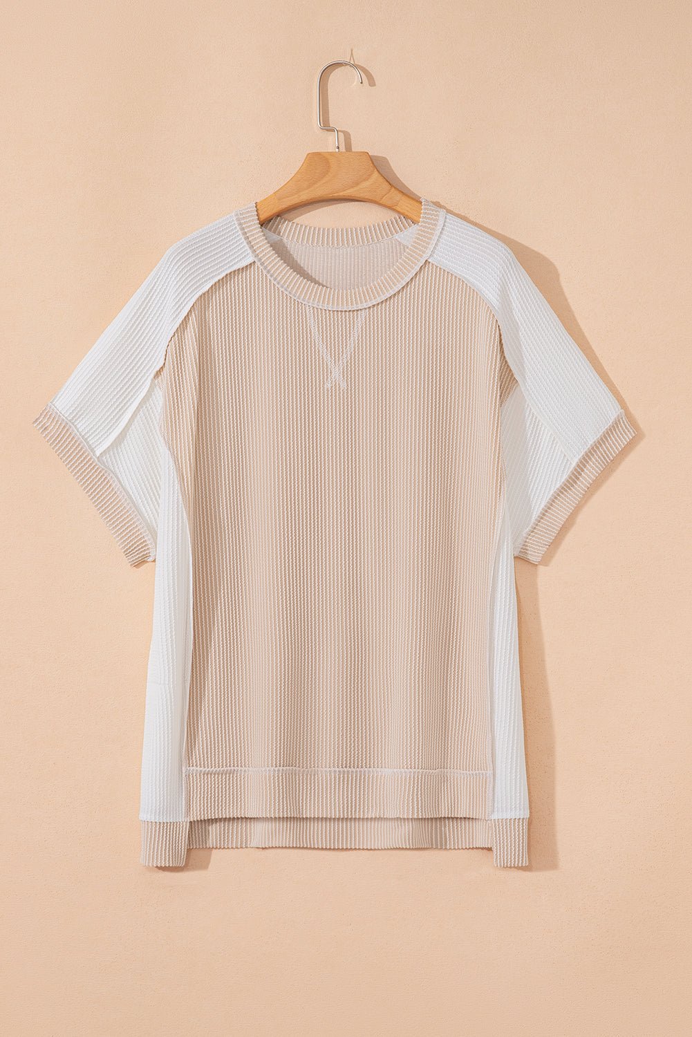 Plus Size Colorblock Corded Knit Crewneck Top - Rooted & Reckless Co.