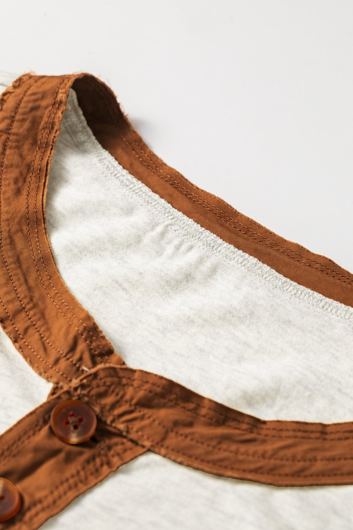Plus Size Colorblock Distressed Short Sleeve Henley Tee - Rooted & Reckless Co.