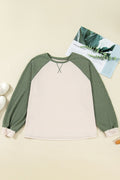 Plus Size Colorblock Waffle Knit Long Sleeve Top - Rooted & Reckless Co.