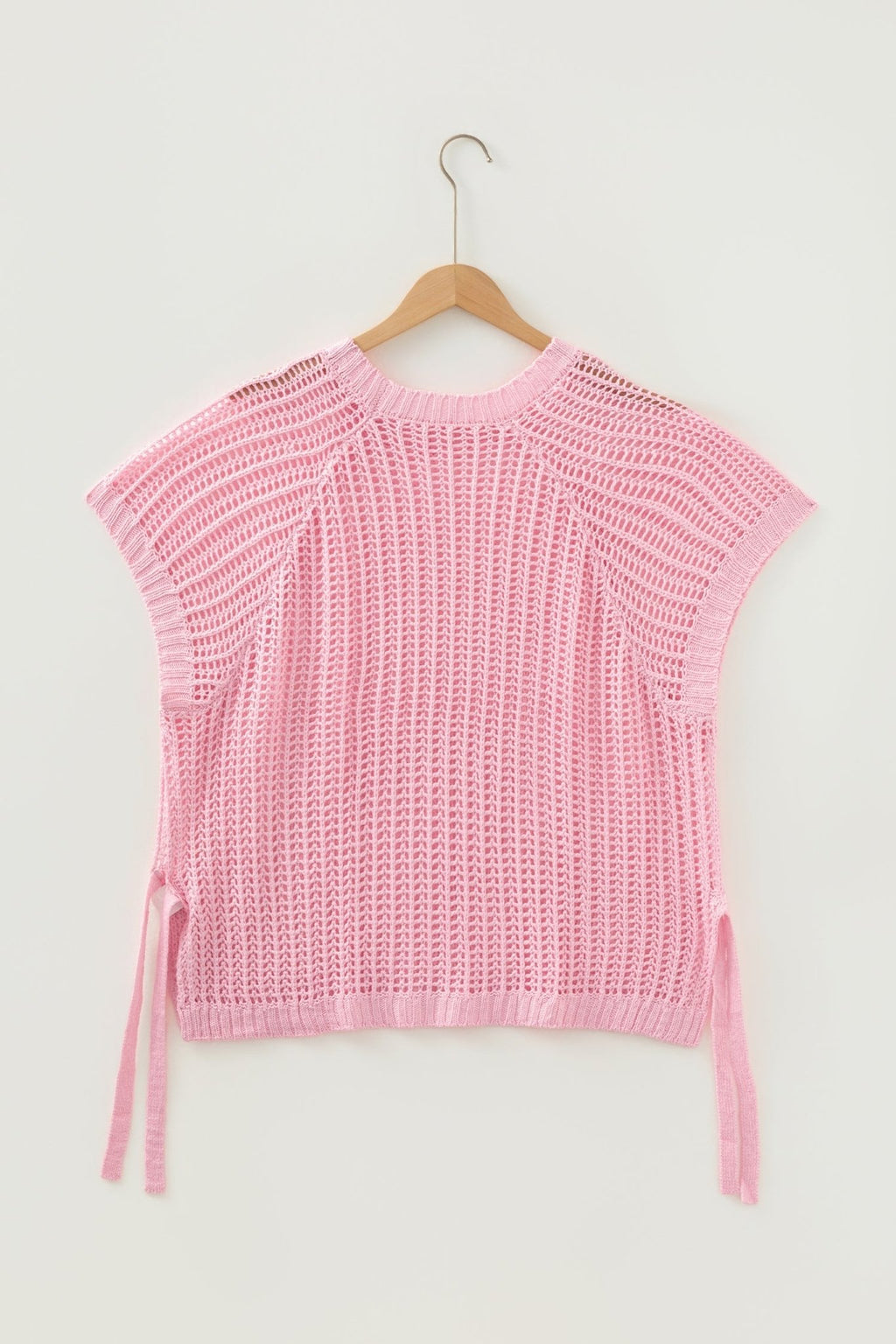 Plus Size Crochet Bow Tie Short Sleeve Sweater - Rooted & Reckless Co.
