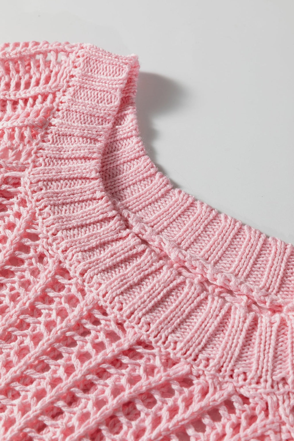 Plus Size Crochet Bow Tie Short Sleeve Sweater - Rooted & Reckless Co.