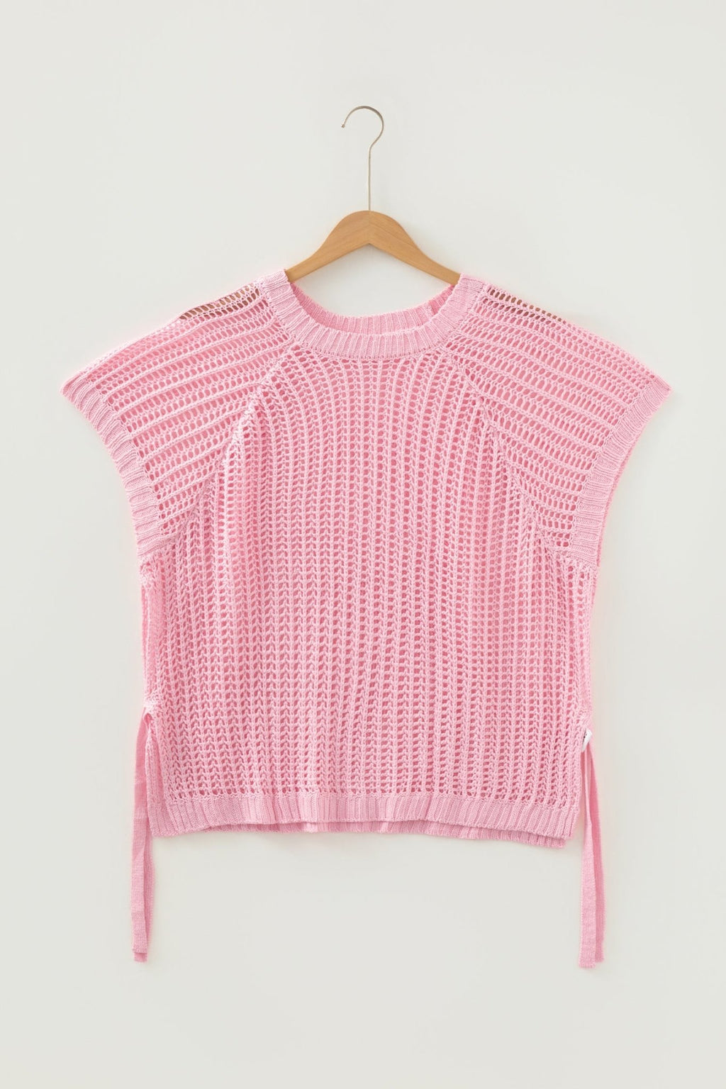 Plus Size Crochet Bow Tie Short Sleeve Sweater - Rooted & Reckless Co.
