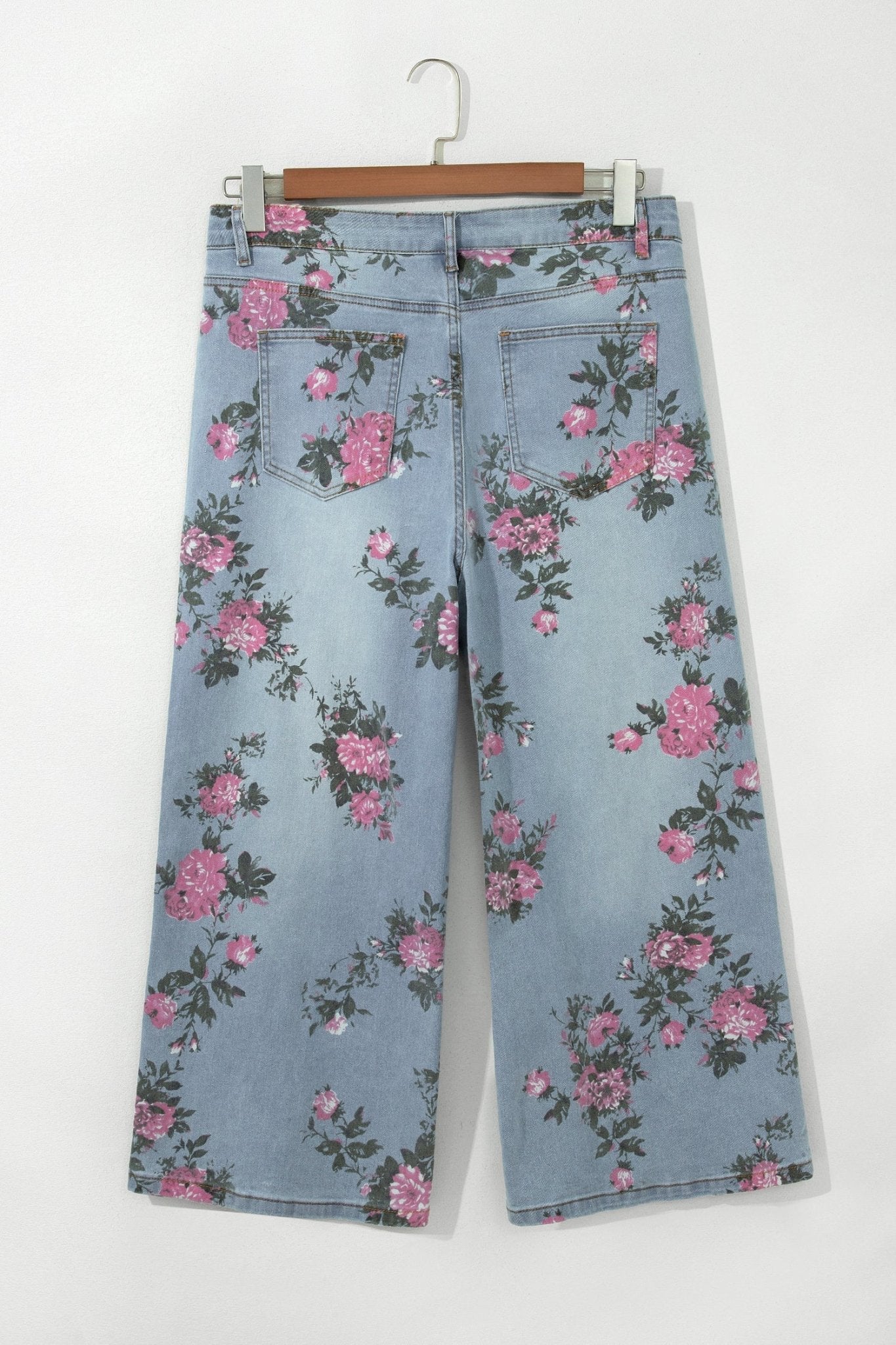 Plus Size Floral Ankle Length Loose Jeans - Rooted & Reckless Co.